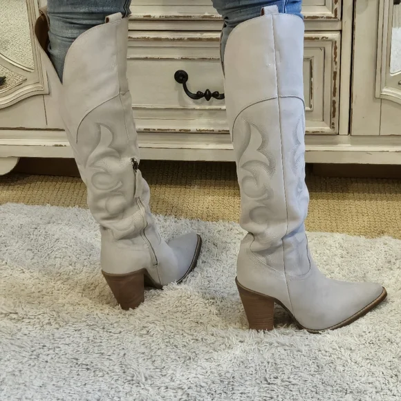 DINGO - White Sz 9 PRIMADONNA Tall High Heel Western Boot - NEW - Picture 3 of 11